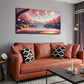 Pink Leaves Dreamlike Wall Art Canvas Office Home Room Framed 80x45cm