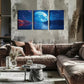 3pcs  Large Moon On The Sea Level   Wall Art Set Canvas Framed 40x60cm - High Quality Print 100% Australian Made Wall Canvas Ready to Hang
