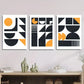 3pcs  Abstract black gold geometric shape  Metal Print Ready to Hang Art