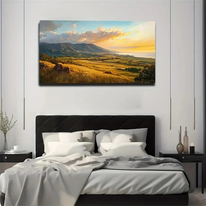 Vast Earth Open Sky Wall Art Canvas Office Home Room Framed 80x45cm