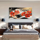 Red Poppy Golden Accents Wall Art Canvas Office Home Room Framed 120x60cm