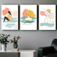 3pcs Modern Pool Edge Abstract Painting Metal Print Ready to Hang Art
