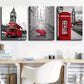 3pcs Featuring London and Paris Street Scenes Wall Art Set Canvas Framed 40x60cm - High Quality Print 100% Australian Made Wall Canvas Ready to Hang