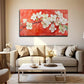 Blooming White Flowers Soft Wall Art Canvas Office Home Room Framed 120x60cm