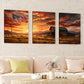 3pcs Rustic Barn American Flag Sun Shine Clouds Wall Art Set Canvas Framed 40x60cm - High Quality Print 100% Australian Made Wall Canvas Ready to Hang
