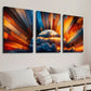 3pcs Cloudy Sunrise and Sunlight in the Sky Wall Art Set Canvas Framed 40x60cm - High Quality Print 100% Australian Made Wall Canvas Ready to Hang