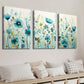 3pcs Beautiful Light Blue Wildflower Field Wall Art Set Canvas Framed 40x60cm - High Quality Print 100% Australian Made Wall Canvas Ready to Hang
