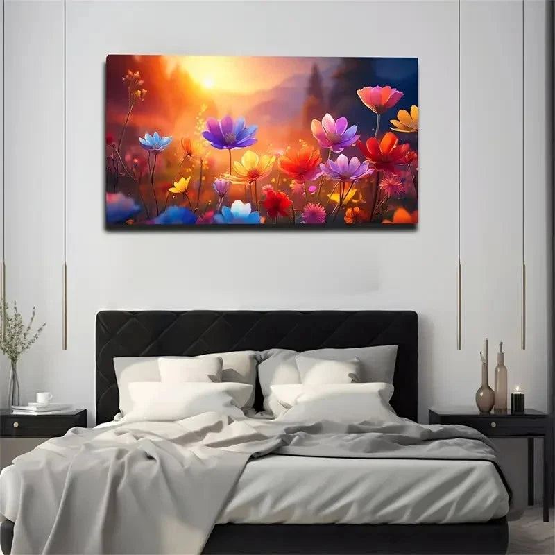 Beautiful Warm Sunshine Wall Art Canvas Office Home Room Framed 80x45cm