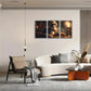 3pcs Elegant Monkey in Suit with Whiskey Art Metal Print Ready to Hang Art