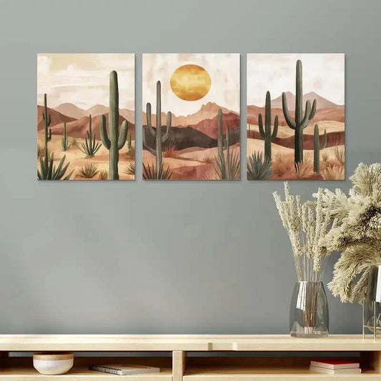 3pcs Arizona Desert Landscape Metal Print Ready to Hang Art