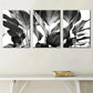3pcs black and white style natural plant leaf  Metal Print Ready to Hang Art