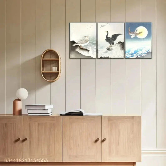 3pcs Touch of Sophistication Seagull And Sea Metal Print Ready to Hang Art