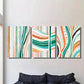 3pcs Vibrant Abstract Colorful Striped Metal Print Ready to Hang Art
