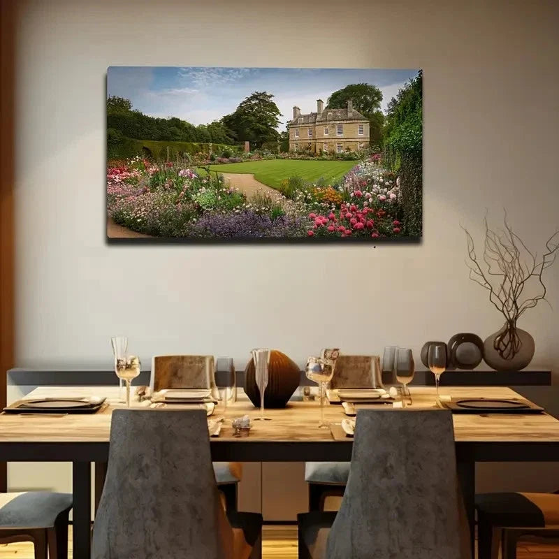 Blooming Flowers Wall Art Canvas Office Home Room Framed 80x45cm