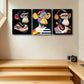 3pcs Featuring a Monkey Wearing Glasses Metal Print Ready to Hang Art