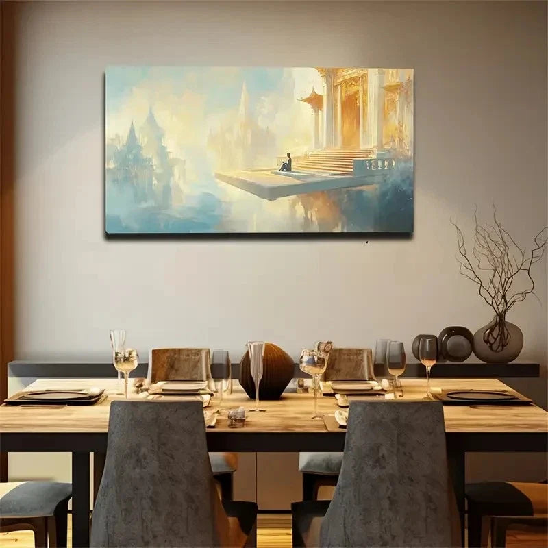 People In Heaven Modern Wall Art Canvas Office Home Room Framed 120x60cm