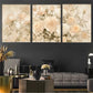 3pcs Elegant Powder Blush Roses & Floral Design Metal Print Ready to Hang Art
