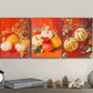 3pcs Pumpkins and red fiscalberry Metal Print Ready to Hang Art