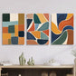 3pcs  Retro abstract multi-color block Metal Print Ready to Hang Art