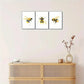 3pcs Vibrant Yellow & Black Honeybee Decor Metal Print Ready to Hang Art