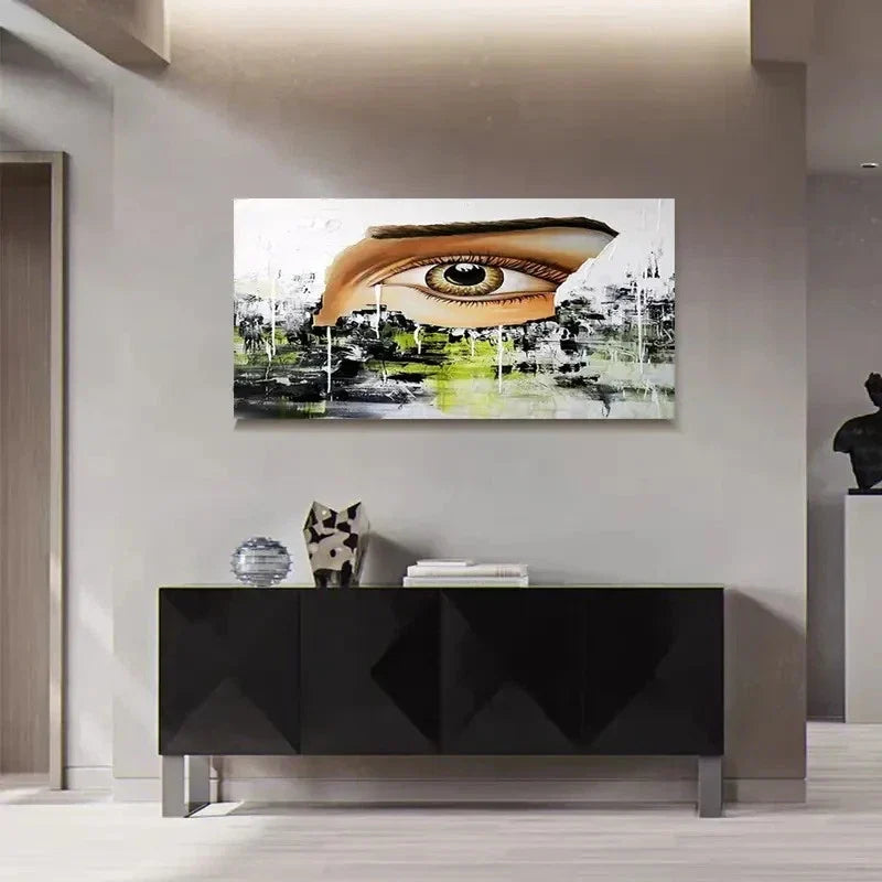 Abstract Mysterious Eye Design Wall Art Canvas Office Home Room Framed 120x60cm