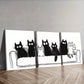 3pcss Cats Sitting on Couch Design Wall Art Set Canvas Framed 40x60cm - High Quality Print 100% Australian Made Wall Canvas Ready to Hang