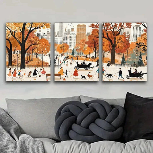 3pcs New York City Nature Colorful Perfect Wall Art Set Canvas Framed 40x60cm - High Quality Print 100% Australian Made Wall Canvas Ready to Hang