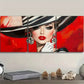 3pcs Fashionable woman in black hat Wall Art Set Canvas Framed 40x60cm - High Quality Print 100% Australian Made Wall Canvas Ready to Hang