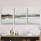 3pcs Misty landscape painting, beige Metal Print Ready to Hang Art