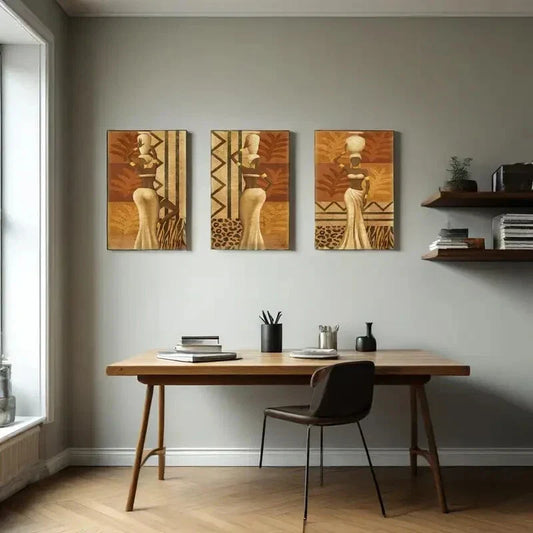 3pcs    Ethnic Ancient Dance Painting Pictures Painting Metal Print Ready to Hang Art