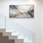 White and Gold Marble Luxury Fluid Wall Art Canvas Office Home Framed 80x45cm