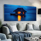 Lake Bungalow Glow Sunset wall canvas office home room framed 120x60cm
