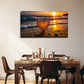 Beach Heart Waves Wall Art Canvas Office Home Room Framed 120x60cm