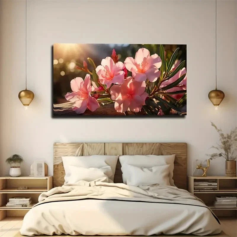 Creative Pieces Pink Lilies Wall Art Canvas Office Home Room Framed 120x60cm