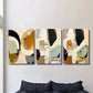 3pcs Modern Abstract Color Block Green Orange Metal Print Ready to Hang Art