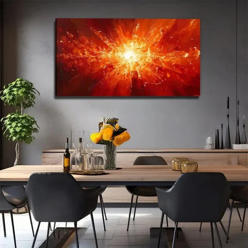 Vibrant Broken Light Wall Art Canvas Office Home Room Framed 80x45cm