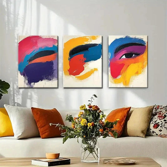 3pcs Bold Brushstrokes and Vibrant Sky Perfect Wall Art Set Canvas Framed 40x60cm - High Quality Print 100% Australian Made Wall Canvas Ready to Hang