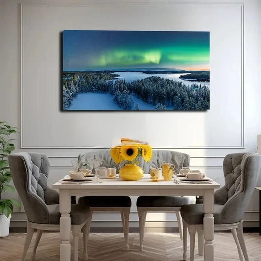 Snowy Mountain Landscape Wall Art Canvas Office Home Room Framed 120x60cm