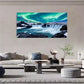Icelandic Grand River wall canvas office home room framed 120x60cm