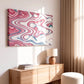 Pink and Blue Abstract Fluid Paint Wall Art Canvas Office Home Framed 120x60cm