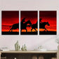 3pcs Silhouette Cowboy Horse Riding Sunset Wall Art Set Canvas Framed 40x60cm - High Quality Print 100% Australian Made Wall Canvas Ready to Hang