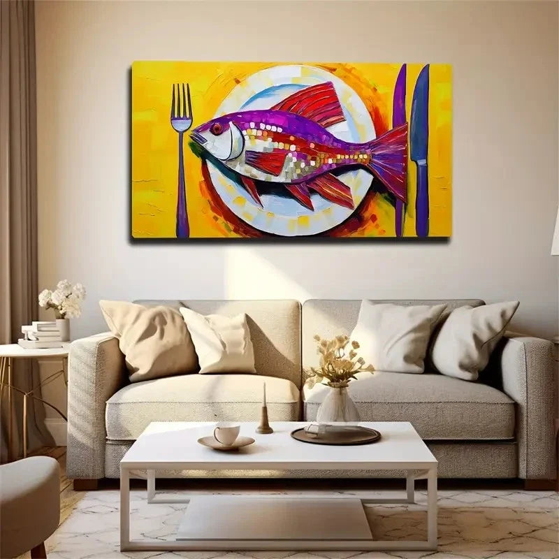 Vibrant Yellow Background Wall Art Canvas Office Home Room Framed 80x45cm