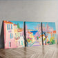 3pcsThe cherry blossoms open Wall Art Set Canvas Framed 40x60cm - High Quality Print 100% Australian Made Wall Canvas Ready to Hang