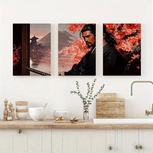 3pcs Mount Fuji Martial Arts Museum Design Metal Print Ready to Hang Art