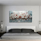 Red White Crayon Flowers wall canvas office home room framed 120x60cm