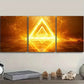 3pcs   A glowing yellow triangle Metal Print Ready to Hang Art