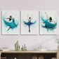 3pcs Color splash painting, ballet dance  Metal Print Ready to Hang Art