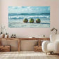 Coconuts on Sandy Beach wall canvas office home room framed 80x45cm