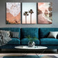 3pcs Ocean Beach & Palm Tree Nature Metal Print Ready to Hang Art