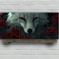 3pcs White Fox Roses Stunning Red Eyes Metal Print Ready to Hang Art